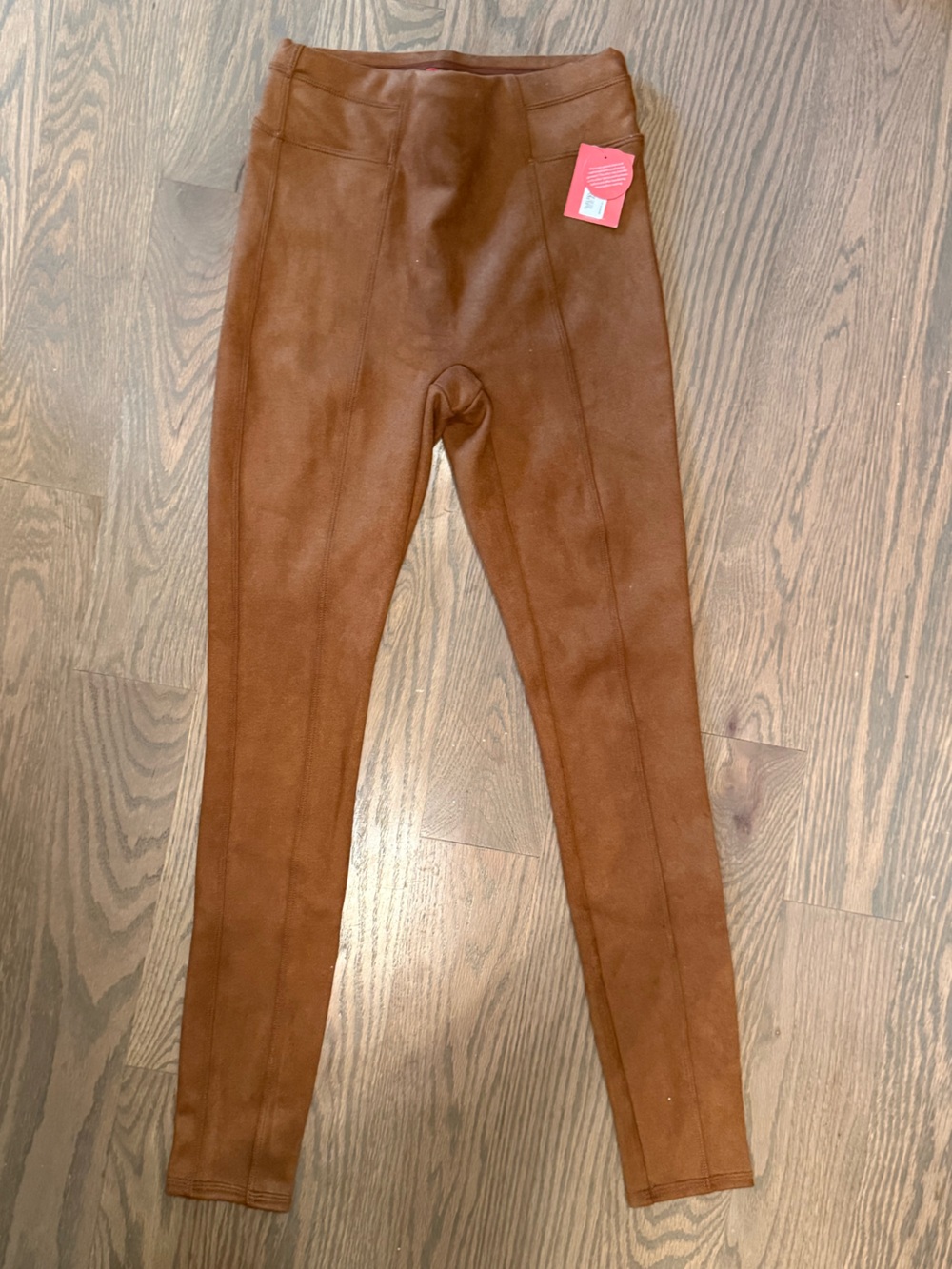 SPANX Brown High-Waist Faux Suede Leggings XS